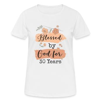 Anniversaire 30 Cadeau Citation Drôle - T-shirt respirant Femme - blanc - Devant - AI Model Female 172 dark (172cm)