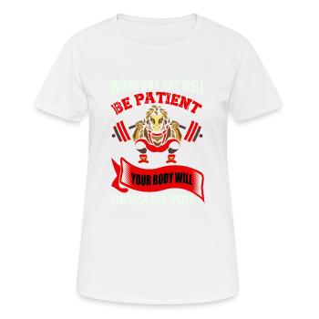 Your body will reward you - Women's Breathable T-Shirt - white - Front - AI Model Female 172 dark (172cm)