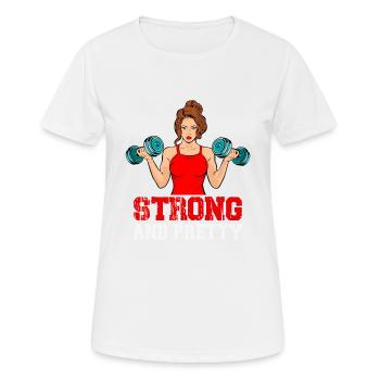 strong and pretty - Women's Breathable T-Shirt - white - Front - AI Model Female 172 dark (172cm)