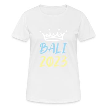 Bali 2023 - Frauen T-Shirt atmungsaktiv - Weiß - Vorne - AI Model Female 172 dark (172cm)