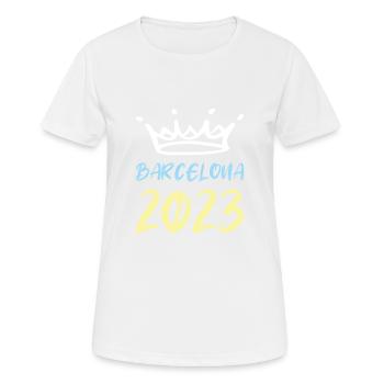 Barcelona 2023 - Frauen T-Shirt atmungsaktiv - Weiß - Vorne - AI Model Female 172 dark (172cm)