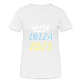 Ibiza 2023 - Frauen T-Shirt atmungsaktiv - Weiß - Vorne - AI Model Female 172 dark (172cm)