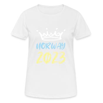 Norway 2023 - Frauen T-Shirt atmungsaktiv - Weiß - Vorne - AI Model Female 172 dark (172cm)