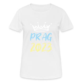 Prag 2023 - Frauen T-Shirt atmungsaktiv - Weiß - Vorne - AI Model Female 172 dark (172cm)