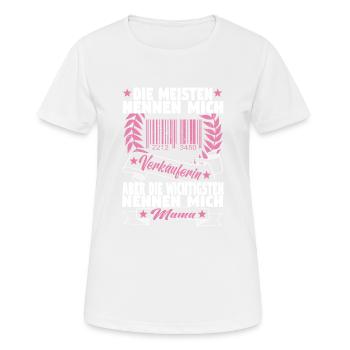 Verkäuferin Muttertag Einzelhandel Verkäufer - Frauen T-Shirt atmungsaktiv - Weiß - Vorne - AI Model Female 172 dark (172cm)