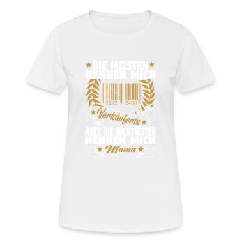 Verkäuferin Muttertag Einzelhandel Verkäufer - Frauen T-Shirt atmungsaktiv - Weiß - Vorne - AI Model Female 172 dark (172cm)
