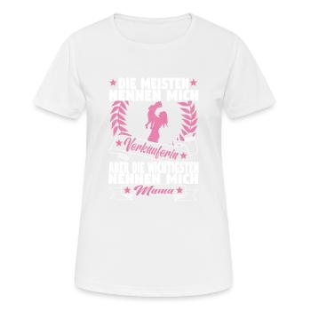 Verkäuferin Muttertag Einzelhandel Verkäufer - Frauen T-Shirt atmungsaktiv - Weiß - Vorne - AI Model Female 172 dark (172cm)