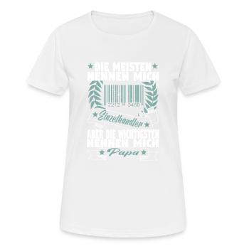 Verkäufer Vatertag Einzelhandel Einzelhändler Papa - Frauen T-Shirt atmungsaktiv - Weiß - Vorne - AI Model Female 172 dark (172cm)