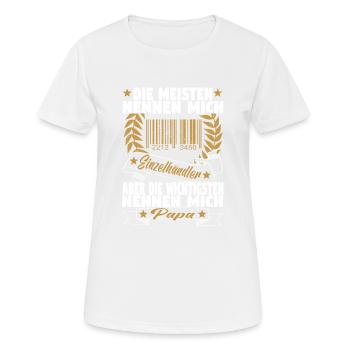 Verkäufer Vatertag Einzelhandel Einzelhändler Papa - Frauen T-Shirt atmungsaktiv - Weiß - Vorne - AI Model Female 172 dark (172cm)