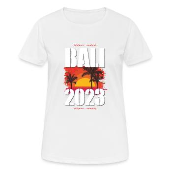 Bali 2023 - Frauen T-Shirt atmungsaktiv - Weiß - Vorne - AI Model Female 172 dark (172cm)