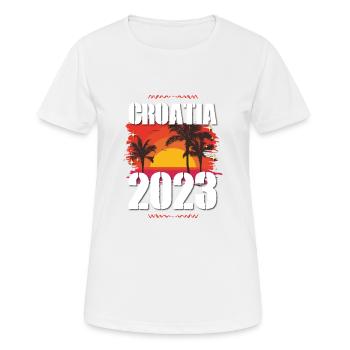 Croatie 2023 - T-shirt respirant Femme - blanc - Devant - AI Model Female 172 dark (172cm)