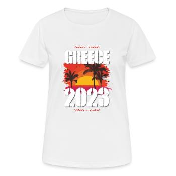 Grèce 2023 - T-shirt respirant Femme - blanc - Devant - AI Model Female 172 dark (172cm)