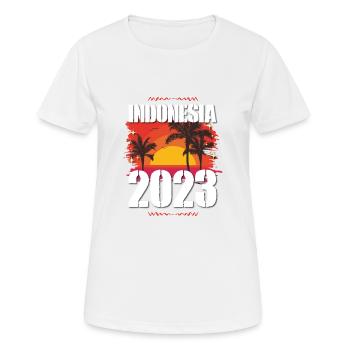 Indonésie 2023 - T-shirt respirant Femme - blanc - Devant - AI Model Female 172 dark (172cm)