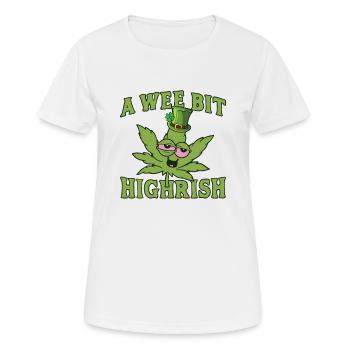 A wee bit Highrish Cannabisleaf - Women's Breathable T-Shirt - white - Front - AI Model Female 172 dark (172cm)