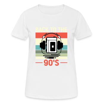 Walkman Back to the 90s - Geschenkidee - Frauen T-Shirt atmungsaktiv - Weiß - Vorne - AI Model Female 172 dark (172cm)