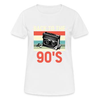Walkman Back to the 90s - Geschenkidee - Frauen T-Shirt atmungsaktiv - Weiß - Vorne - AI Model Female 172 dark (172cm)