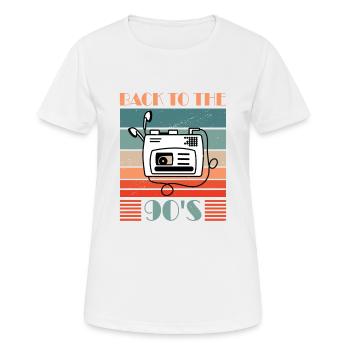 Walkman Back to the 90s - Geschenkidee - Frauen T-Shirt atmungsaktiv - Weiß - Vorne - AI Model Female 172 dark (172cm)