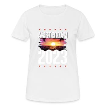 Amsterdam 2023 - Women's Breathable T-Shirt - white - Front - AI Model Female 172 dark (172cm)