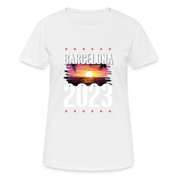 Barcelona 2023 - Frauen T-Shirt atmungsaktiv - Weiß - Vorne - AI Model Female 172 dark (172cm)