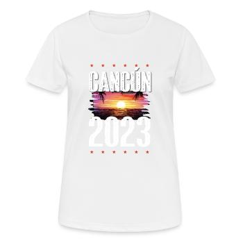 Cancun 2023 - T-shirt respirant Femme - blanc - Devant - AI Model Female 172 dark (172cm)