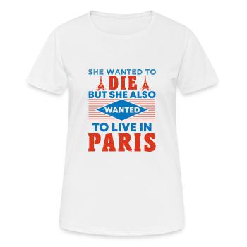 SHE WANTED TO DIE BUT SHE ALSO WANTED TO LIVE IN - Women's Breathable T-Shirt - white - Front - AI Model Female 172 dark (172cm)