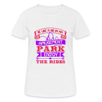 AMUSEMENT PARK ENJOY THE RIDES - Women's Breathable T-Shirt - white - Front - AI Model Female 172 dark (172cm)