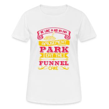 AMUSEMENT PARK EAT THE FUNNEL CAKE - Frauen T-Shirt atmungsaktiv - Weiß - Vorne - AI Model Female 172 dark (172cm)