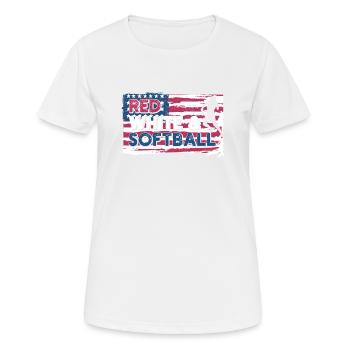 Patriotisch Rot, Weiß & Softball Vierter Juli - Frauen T-Shirt atmungsaktiv - Weiß - Vorne - AI Model Female 172 dark (172cm)