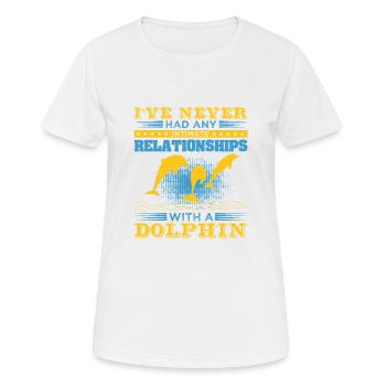 JE N’AI JAMAIS EU DE RELATIONS AVEC UN DAUPHIN - T-shirt respirant Femme - blanc - Devant - AI Model Female 172 dark (172cm)