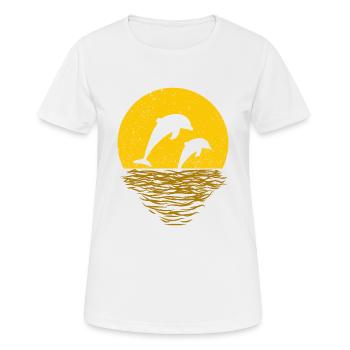 DOLPHINS PLAY - Women's Breathable T-Shirt - white - Front - AI Model Female 172 dark (172cm)