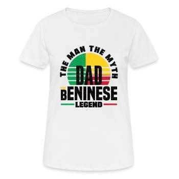 Béninois Bénin Drapeau Béninois Citation - T-shirt respirant Femme - blanc - Devant - AI Model Female 172 dark (172cm)