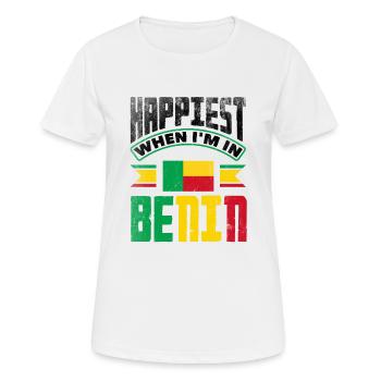 Béninois Bénin Drapeau Béninois Citation - T-shirt respirant Femme - blanc - Devant - AI Model Female 172 dark (172cm)