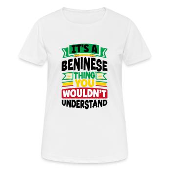 Béninois Bénin Drapeau Béninois Citation - T-shirt respirant Femme - blanc - Devant - AI Model Female 172 dark (172cm)