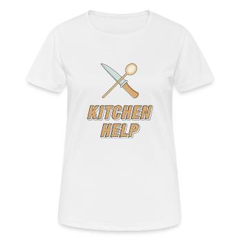 KITCHEN HELP - Frauen T-Shirt atmungsaktiv - Weiß - Vorne - AI Model Female 172 dark (172cm)