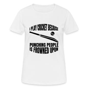 Cricket team Cricket team Cricket cricket - Women's Breathable T-Shirt - white - Front - AI Model Female 172 dark (172cm)