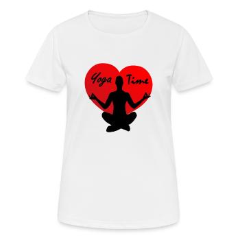 My heart beats for yoga, I love yoga sports - Women's Breathable T-Shirt - white - Front - AI Model Female 172 dark (172cm)