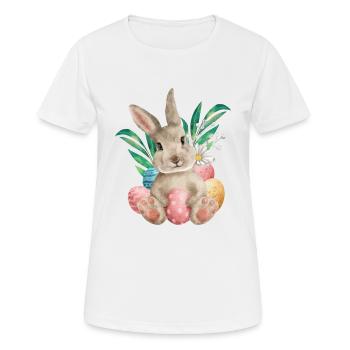Watercolour Easter and Eggs - Women's Breathable T-Shirt - white - Front - AI Model Female 172 dark (172cm)