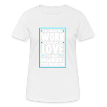 Travail de réussite - T-shirt respirant Femme - blanc - Devant - AI Model Female 172 dark (172cm)
