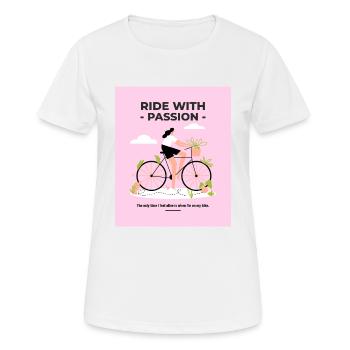 Ride with passion - Frauen T-Shirt atmungsaktiv - Weiß - Vorne - AI Model Female 172 dark (172cm)