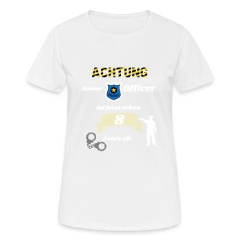 Polizei - 8. Geburtstag, für alle Polizeifans - Frauen T-Shirt atmungsaktiv - Weiß - Vorne - AI Model Female 172 dark (172cm)
