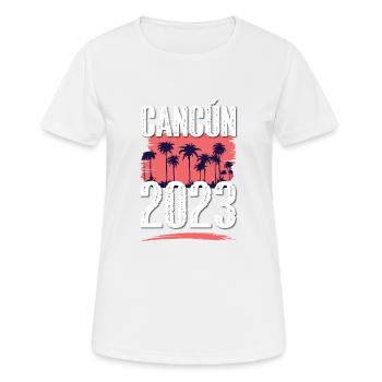 Cancun 2023 - T-shirt respirant Femme - blanc - Devant - AI Model Female 172 dark (172cm)
