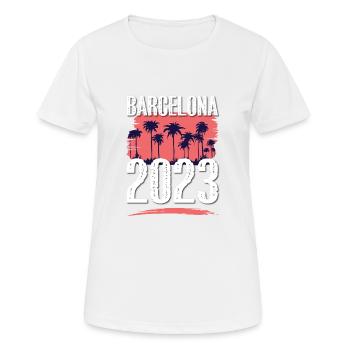 Barcelona 2023 - Frauen T-Shirt atmungsaktiv - Weiß - Vorne - AI Model Female 172 dark (172cm)