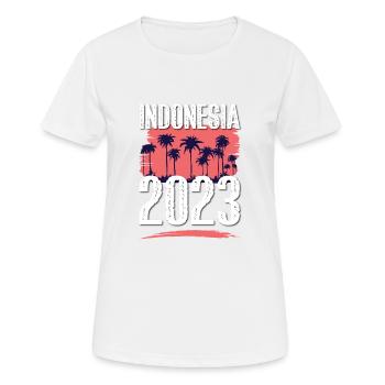 Indonésie 2023 - T-shirt respirant Femme - blanc - Devant - AI Model Female 172 dark (172cm)