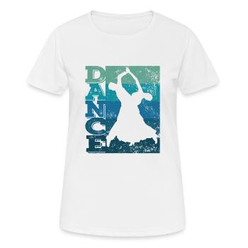 Danse de salon Valse viennoise - T-shirt respirant Femme - blanc - Devant - AI Model Female 172 dark (172cm)