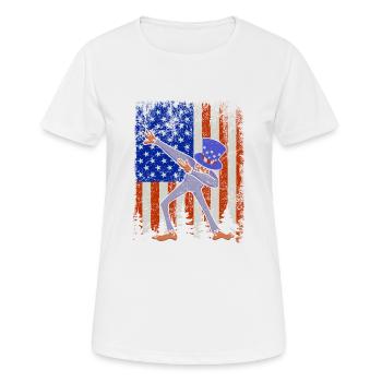 Dabbing Bigfoot 4 juillet Sasquatch Américain - T-shirt respirant Femme - blanc - Devant - AI Model Female 172 dark (172cm)