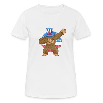 Dabbing Bigfoot 4 juillet Sasquatch Américain - T-shirt respirant Femme - blanc - Devant - AI Model Female 172 dark (172cm)