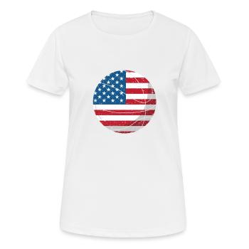 Basketball Drapeau américain 4 juillet USA Sports - T-shirt respirant Femme - blanc - Devant - AI Model Female 172 dark (172cm)