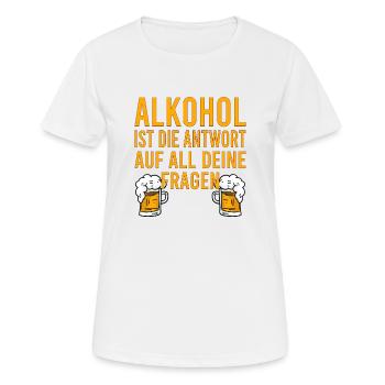 Vatertag Himmelfahrt Bier Nachbar Nachbarn Saufen - Frauen T-Shirt atmungsaktiv - Weiß - Vorne - AI Model Female 172 dark (172cm)