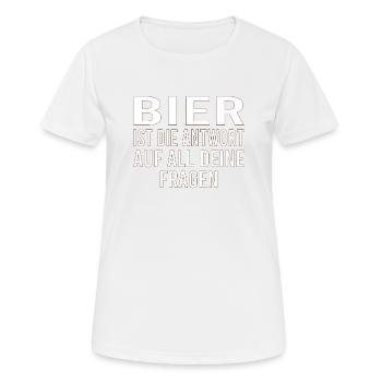 Himmelfahrt Bier Nachbarn Saufen Vatertag Nachbar - Frauen T-Shirt atmungsaktiv - Weiß - Vorne - AI Model Female 172 dark (172cm)