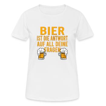 Himmelfahrt Bier Nachbarn Saufen Vatertag Nachbar - Frauen T-Shirt atmungsaktiv - Weiß - Vorne - AI Model Female 172 dark (172cm)